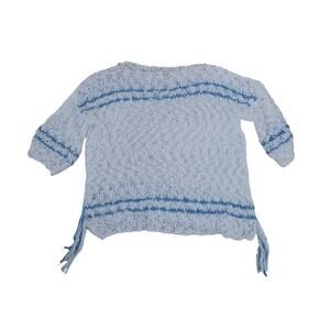 Pepin open knit sweater white boho lightweight size Large